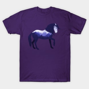 Dramabite Wild Horse Mustang Equine Double Exposure Wildlife Animal T-Shirt